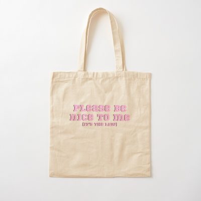 Please Be Nice To Me (It'S The Law) Kurtis Conner, Pink And Black Tote Bag Official Kurtis Conner Merch