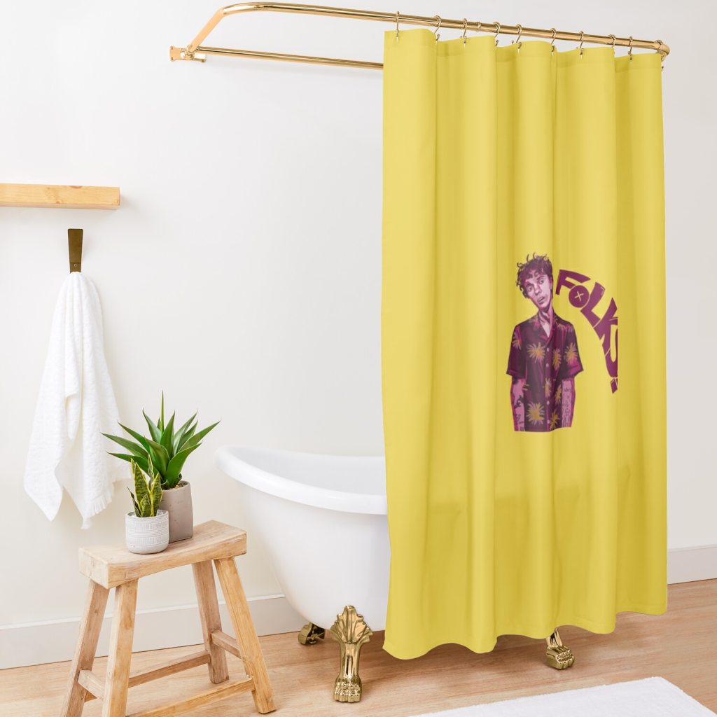 Kurtis Conner 'Folks' Digital Drawing (Sticker And More) Shower Curtain Official Kurtis Conner Merch