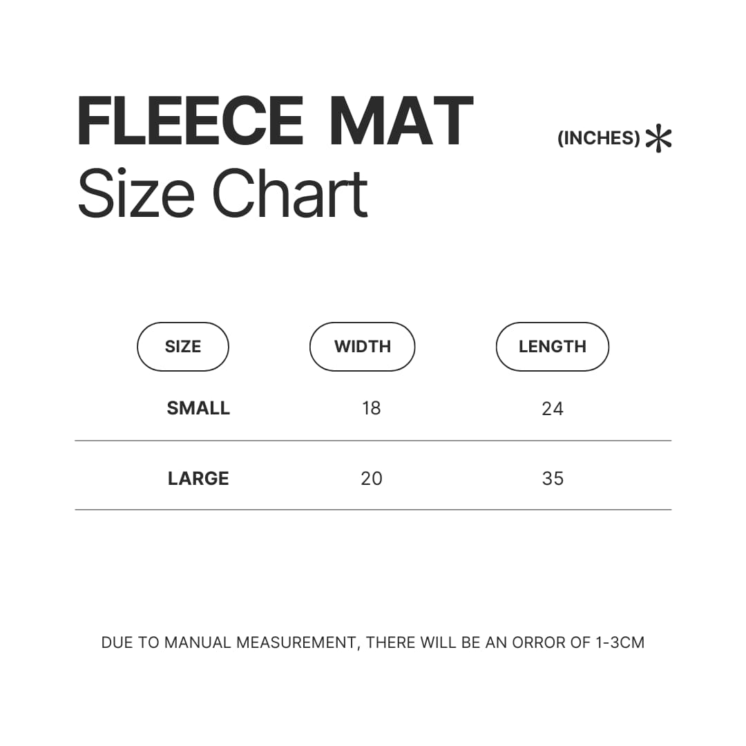 Fleece Mat Size Chart - Kurtis Conner Shop