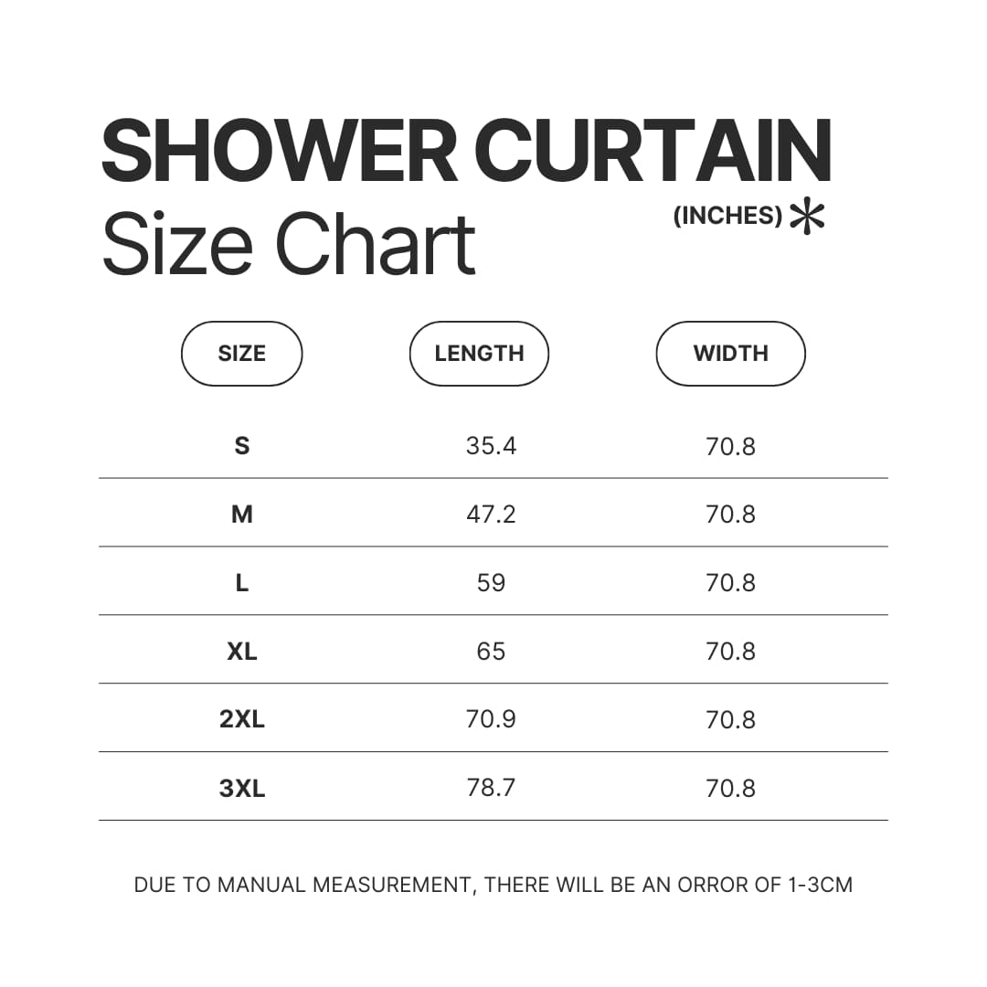 Shower Curtain Size Chart - Kurtis Conner Shop