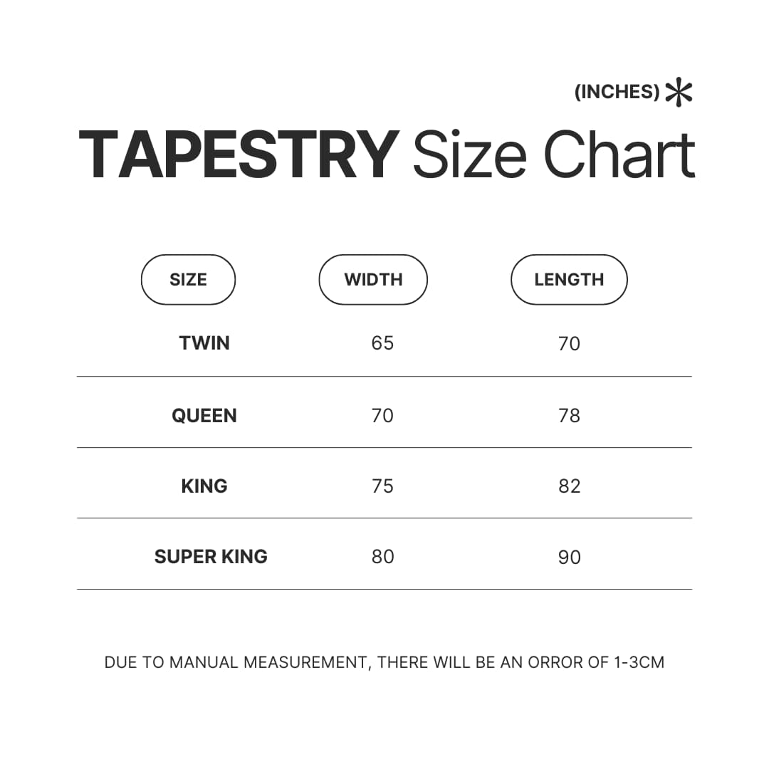 Tapestry Size Chart - Kurtis Conner Shop