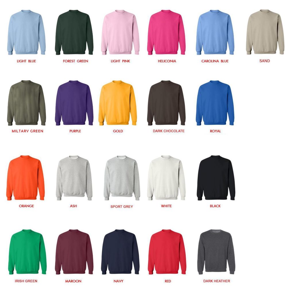 sweatshirt color chart - Kurtis Conner Shop